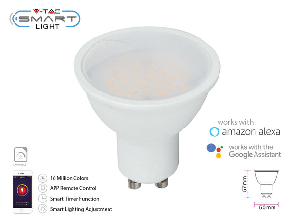 V-TAC Smart Lampada Faretto Led GU10 4,5W WiFi RGB CCT Dimmerabile APP Compatible Amazon Alexa Google Home SKU-2757 Illuminazione/Lampadine/Lampadine a LED Scontolo.net - Potenza, Commerciovirtuoso.it