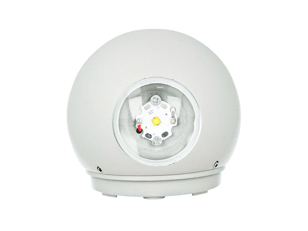 Applique Lampada LED da Muro Palla Sferica 6W 4000K Carcassa Bianca Doppio Fascio Luminoso IP65 SKU-8302 V-Tac