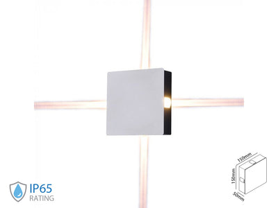 Applique Lampada LED da Muro Quadrato 4X1W 3000K Carcassa Bianca IP65 Illuminazione 4 Lati SKU-8209 Illuminazione/Illuminazione per interni/Illuminazioni per pareti/Applique Scontolo.net - Potenza, Commerciovirtuoso.it