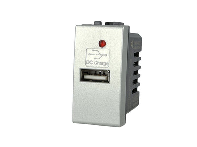 SANDASDON Modulo Caricatore USB 5V 2,1A Grigio Compatibile Con Bticino Living