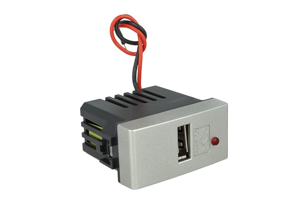 SANDASDON Modulo Caricatore USB 5V 2,1A Grigio Compatibile Con Bticino Living