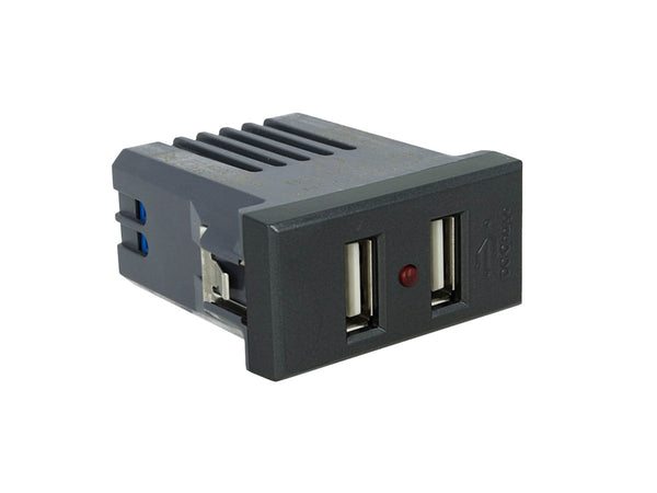 SANDASDON Modulo Caricatore 2 Porte USB 2,1A Nero Compatibile Con Bticino Axolute