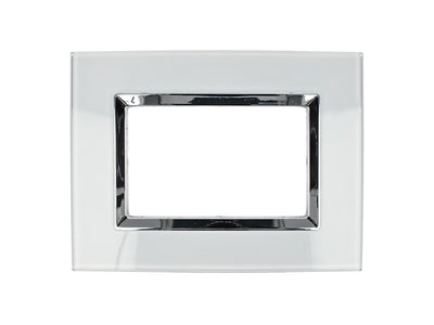 SANDASDON Placca Elegance In Vetro Cristallo Plexiglass Lucido 3M Bianco Compatibile Con Bticino Matix