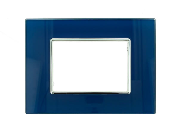SANDASDON Placca Cristal 3M Blu Capri Effetto Vetro Compatibile Con Con Bticino Axolute