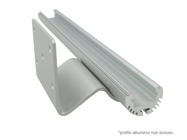 Gancio Supporto per Fissaggio Da Muro Parete Modalita Appoggio Per Profilo Alluminio BA6002 Ledlux