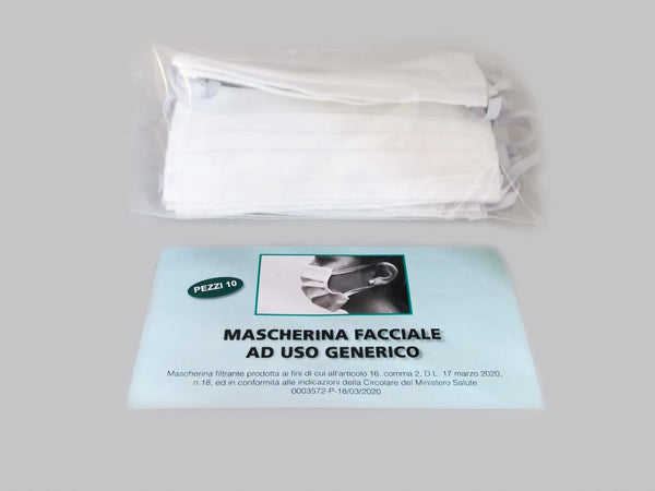 10 Pezzi Mascherina Tessuto TNT Lavabile Riutilizzabili Sartoriale Protettiva Copri Viso Made in Italy
