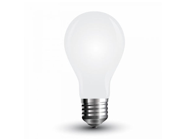Lampada Led Con Filamento E27 A60 4W Caldo 2700K In Vetro Bianco 360 Gradi SKU-4489 V-Tac