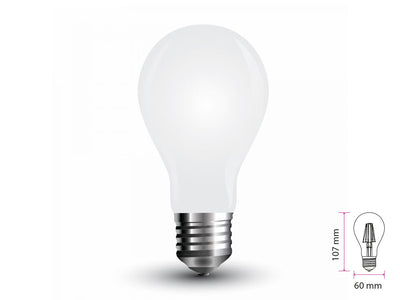 Lampada Led Con Filamento E27 A60 4W Freddo 6400K In Vetro Bianco 360 Gradi SKU-4491 V-Tac