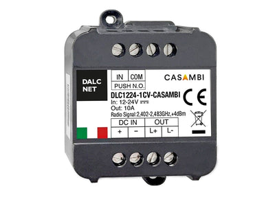 Dalcnet DLC1224-1CV-CASAMBI Led Dimmer Bluetooth APP Casambi e Pulsante N.O. Per Striscia Led Mono Colore 12V 24V 10A