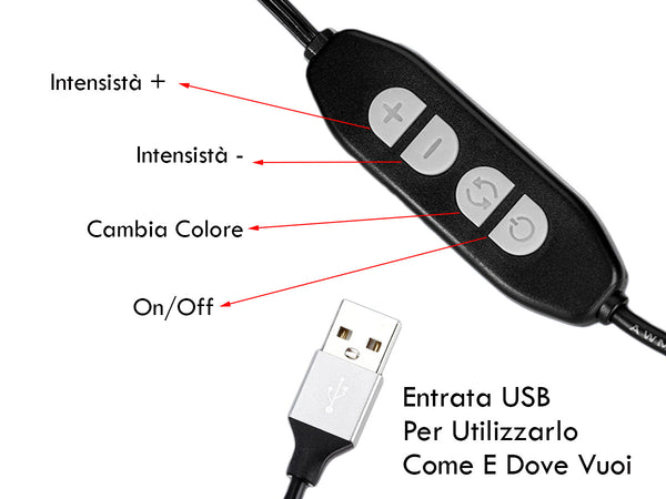 Barra Lampada Led Per Monitor Schermo PC Computer TV Notebook 5V USB CCT Dimmerabile Protezione Occhi Regolabile Ledlux