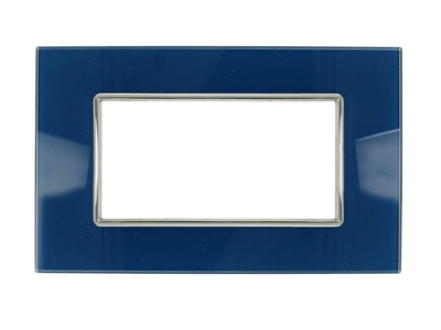 SANDASDON Placca Cristal 4M Blu Capri Effetto Vetro Compatibile Con Con Bticino Axolute
