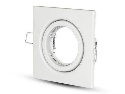 Porta Faretto Led GU10 MR16 Quadrato Con Molla Colore Bianco Orientabile Spotlight Fitting SKU-3472 V-Tac