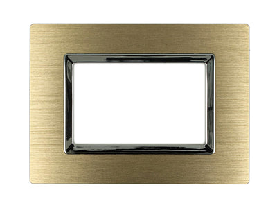 SANDASDON Placca Elegance 3M In Metallo Satinato Colore Oro Compatibile Con Bticino Matix