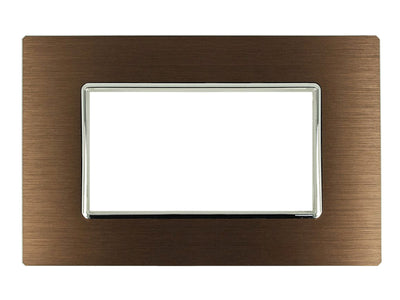 SANDASDON Placca Luxury 4M In Metallo Satinato Colore Brown Marrone Compatibile Con Con Bticino Axolute