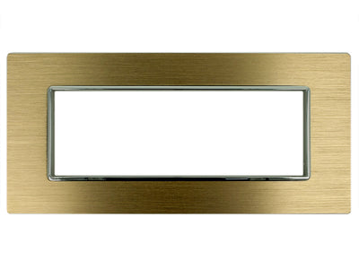 SANDASDON Placca Luxury 6M In Metallo Satinato Colore Oro Compatibile Con Con Bticino Axolute