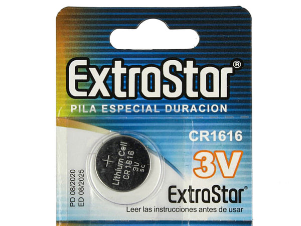 Pila Batteria A Bottone Extrastar CR1616 3V Confezione Da 5 Pile