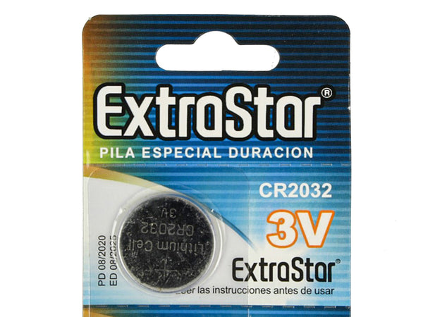 Pila Batteria A Bottone Extrastar CR2032 3V Confezione Da 5 Pile
