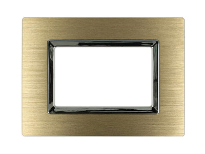SANDASDON Placca Reflex 3M In Metallo Satinato Colore Oro Compatibile Con Con Bticino Living