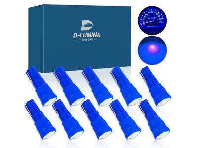 10 Lampadine Led T5 12V W1,2W Colore Blu Con 1 Smd 5050 Luci Cruscotto Auto e Moto