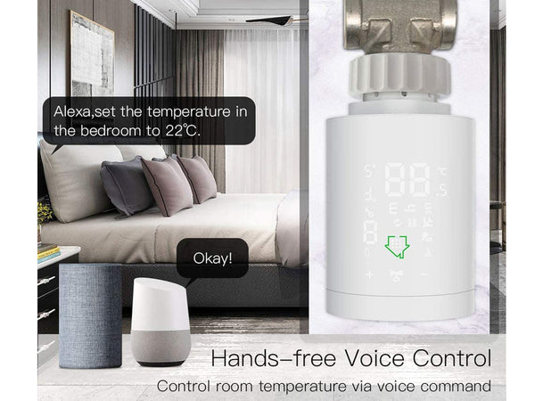 ZigBee Termostato Valvola Wireless Per Radiatore Termosifone Alimentazione Con Pile Compatibile Con Alexa e Google Home Ledlux