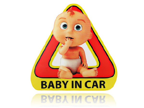 Adesivo Baby In Car Forma Triangolo Misura 17,5X17cm Adesivo Per Bambini In Auto