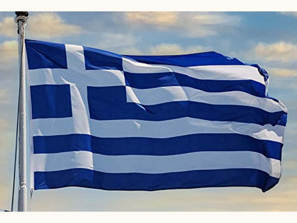 Bandiera Greca Grecia 145X90cm In Tessuto Poliestere Con Passante Per L'Asta Carall
