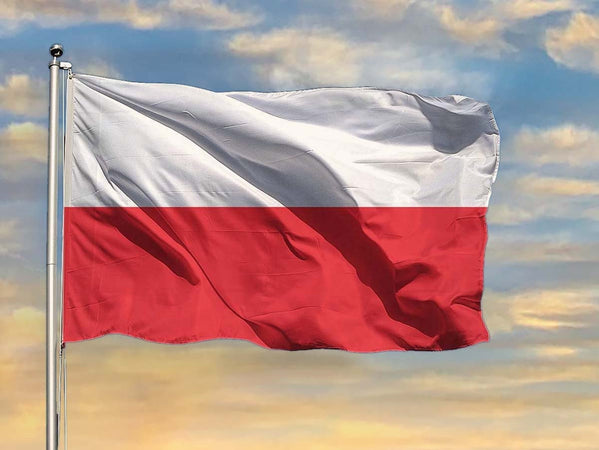 Bandiera Polacca Polonia 145X90cm In Tessuto Poliestere Con Passante Per L'Asta Carall