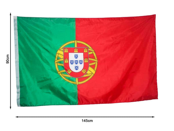 Bandiera Portoghese Portogallo 145X90cm In Tessuto Poliestere Con Passante Per L'Asta Carall
