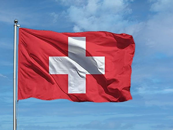 Bandiera Svizzera 145X90cm In Tessuto Poliestere Con Passante Per L'Asta Carall