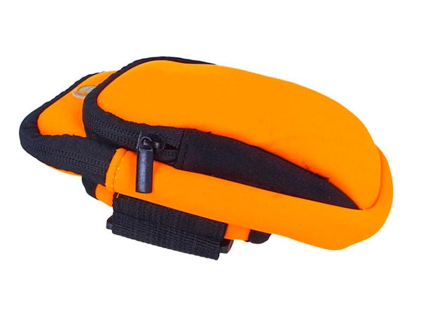 Borsa da Braccio Sportiva Morbida Sacchetto Bracciale Porta Cellulare Con Uscita Cavo Auricolari Colore Arancione Ledlux