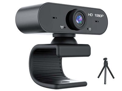 Webcam PC con Microfono 1080P Videocamera PC USB Supporto Pieghevole Staffa Tripiedi Incluso Zorei