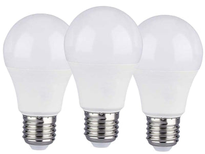 3 PZ Lampada Led E27 A60 9W Bianco Neutro 4000K Bulbo Sfera 806 Lumen SKU-7241 V-Tac