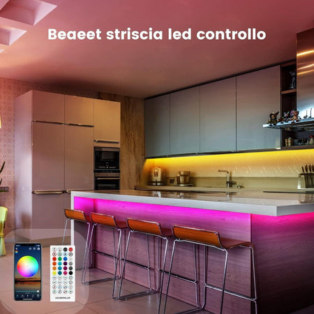 Striscia Led, Strisce LED Luci Led Camera da Letto, Led Striscia RGB per  Decorare Cucina Casa 1 Metri 30 LED Con 44 telecomandi