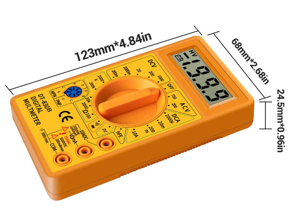 Multimetro Digitale Voltmetro Amperometro Ohm Tester DT830B Ledlux