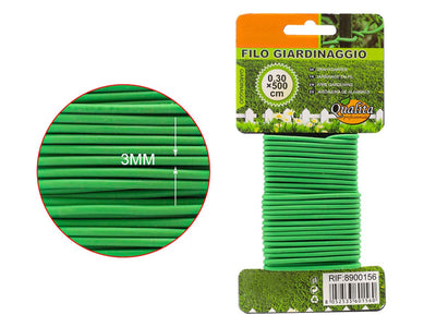 5 Metri Filo di Ferro da Giardinaggio Rivestito Gommato Verde Diametro 3mm