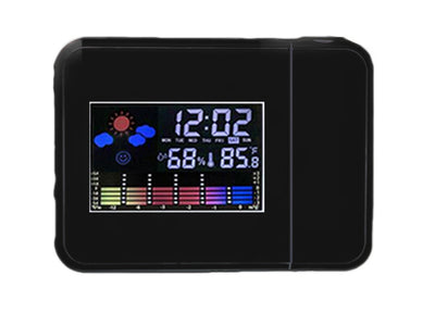 Sveglia Digitale con Proiettore Termometro Igrometro Allarme Calendario Timer Nero Zorei