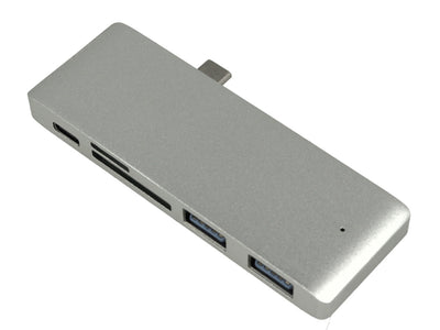 Hub USB C Con Lettore di Schede SD Micro SD + 2 Porte USB 3.0 + 1 Porta USB Type C