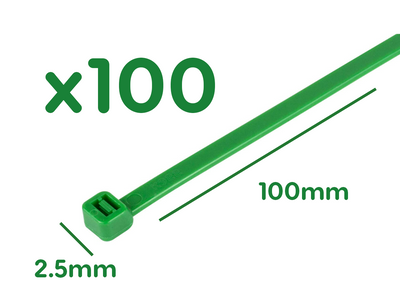 100 Fascette Plastica Verde Giardinaggio 2.5X100mm