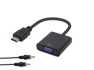 Convertitore Adattatore da HDMI a VGA HDMI Maschio a VGA Femmina con Cavo Audio Zorei