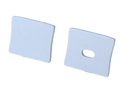 Kit Terminali Tapi di Chiusura In Metallo Con e Senza Foro Colore Bianco Per Profilato Alluminio Alto BAZ1715 Ledlux