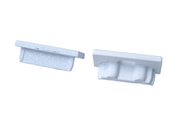 Kit Terminali Tapi di Chiusura In Metallo Con e Senza Foro Colore Bianco Per Profilato Alluminio BAZ1707W Ledlux
