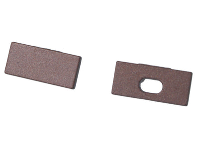 Kit Terminali Tapi di Chiusura In Metallo Con e Senza Foro Colore Corten Per Profilato Alluminio BAZ1707C