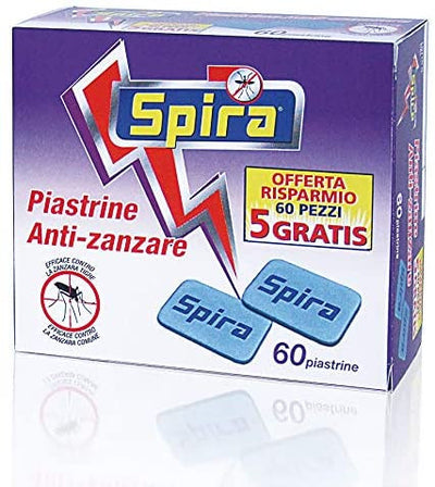 60 Pezzi Piastrine SPIRA Anti Zanzare Ogni Piastra Per 10 Ore Made In Italy
