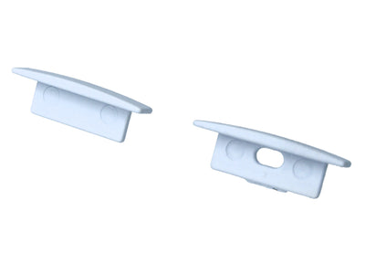 Kit Terminali Tapi di Chiusura In Metallo Con e Senza Foro Colore Bianco Per Profilato Alluminio BAZ2507W