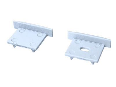 Kit Terminali Tapi di Chiusura In Metallo Con e Senza Foro Colore Bianco Per Profilato Alluminio BAZ2620W