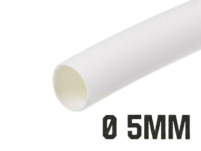 1 Metro Tubo Guaina Termorestringente Diametro 5mm Colore Bianco