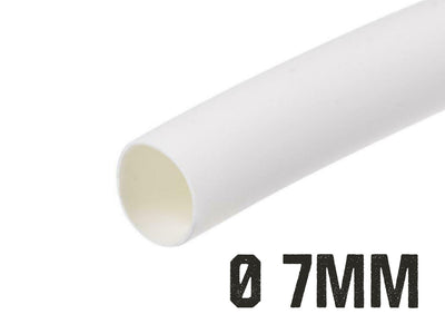 1 Metro Tubo Guaina Termorestringente Diametro 7mm Colore Bianco