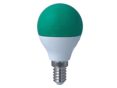 Lampada A Led E14 G45 4W 220V Colore Green Verde Ledlux