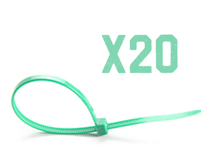 20 Fascette Plastica Verde Lunghe Giardinaggio 7.2X350mm Zorei