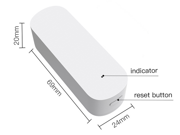 ZigBee Sensore Vibrazione Distanza Trasmissione Fino a 30 Metri Alimentazione Con Pile AAA Ledlux